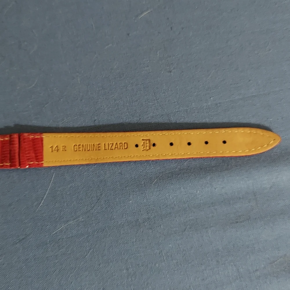Town & Country Vintage Genuine Leather Lizard Skin Red Watch Strap Band 14 R